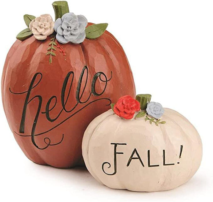 Hello Fall Pumpkin Figurine