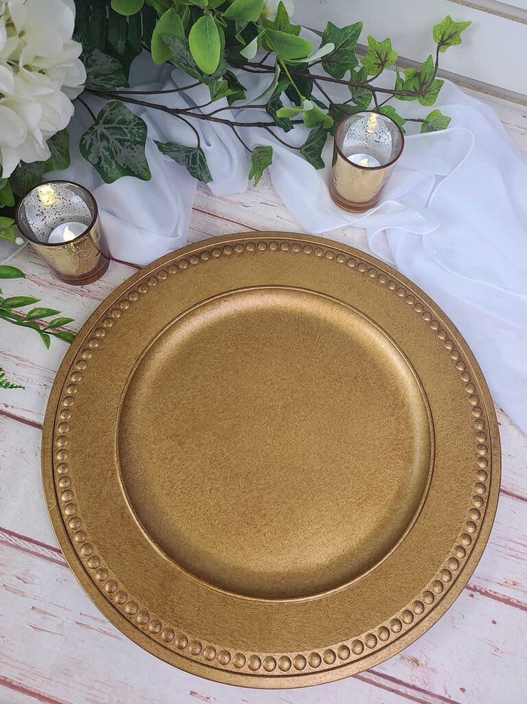 Rental - Antique Gold Chargers