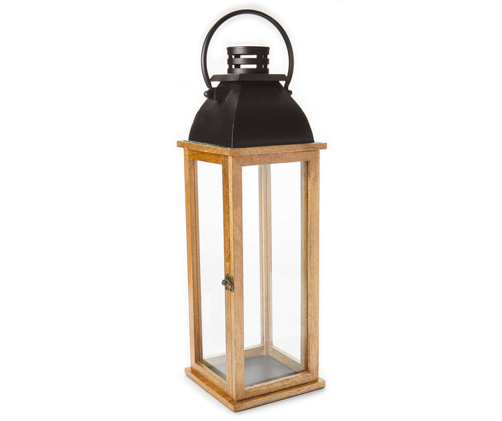 Rental - Tall Wood/Black Lantern