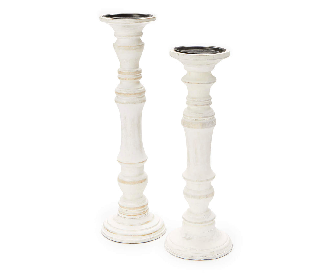 Rental - White Wooden Candleholder