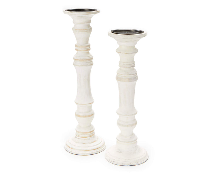 Rental - White Wooden Candleholder