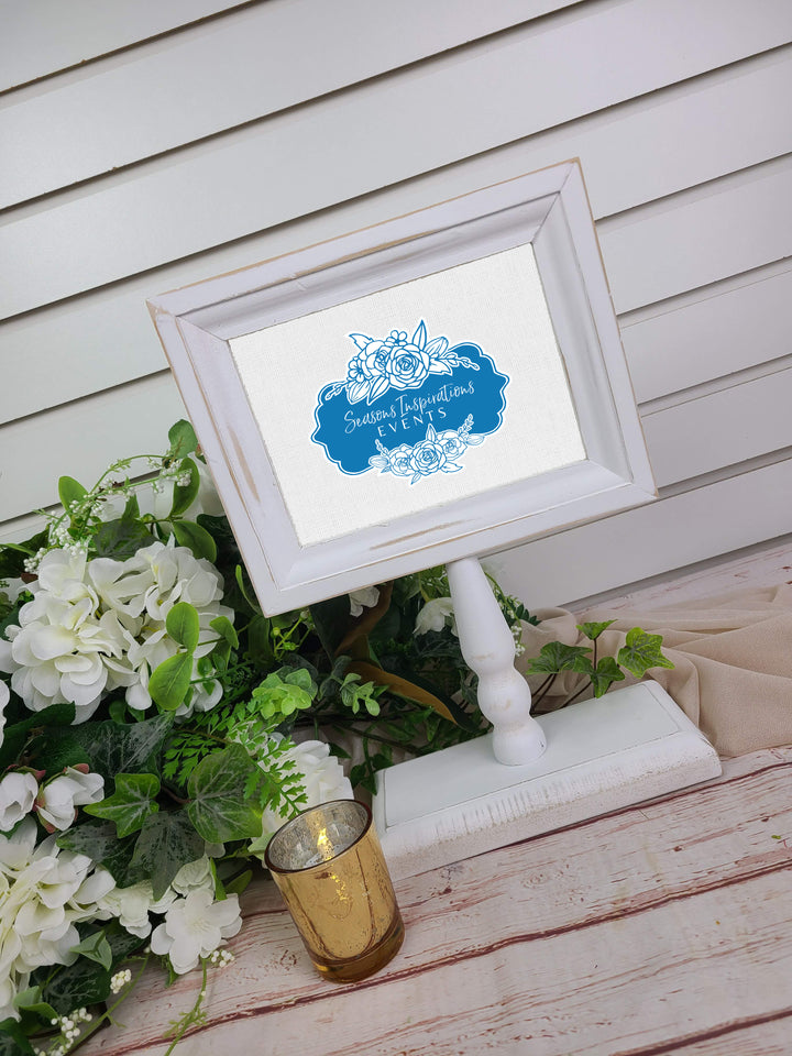Rental - 5x7 White Pedestal Frame