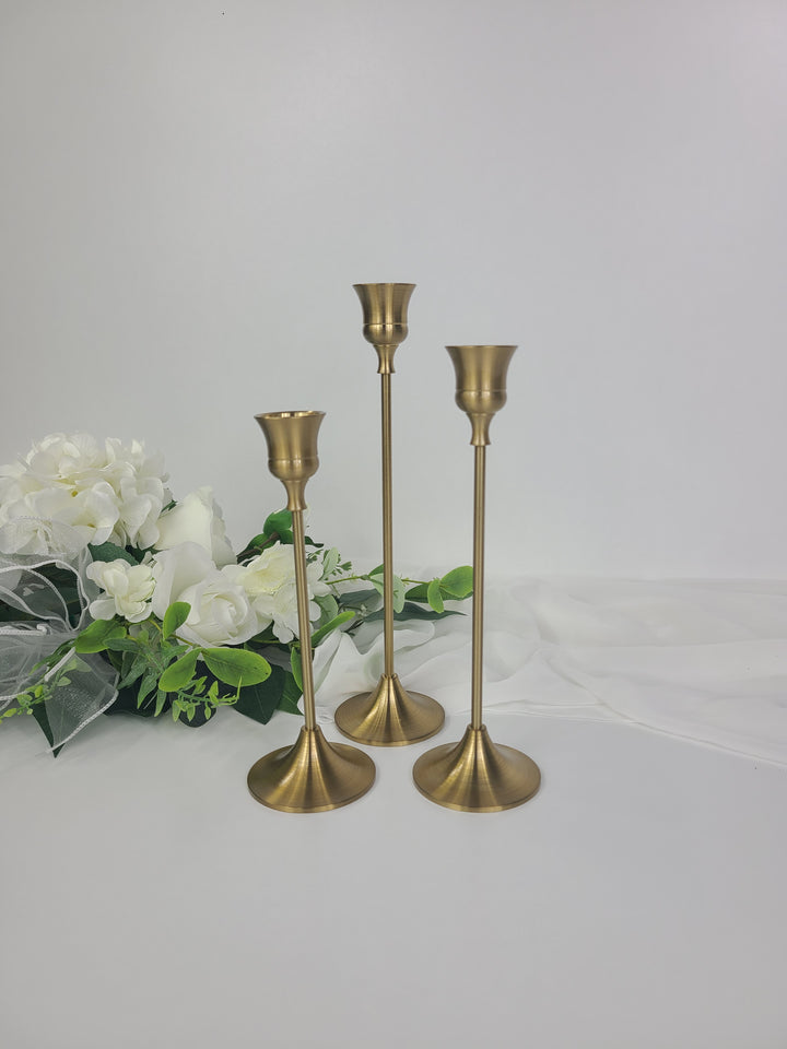 Rental - 3pc Brass Candle Stick Holder