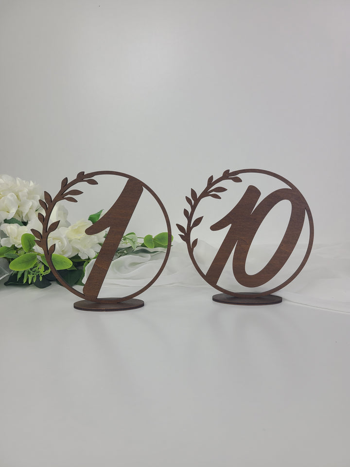 Rental - Wooden Wreath Table Numbers