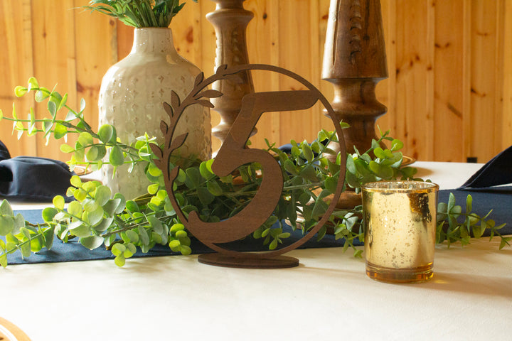 Rental - Wooden Wreath Table Numbers