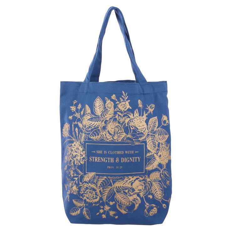 Strength & Dignity Canvas Tote Bag - Proverbs 31:25