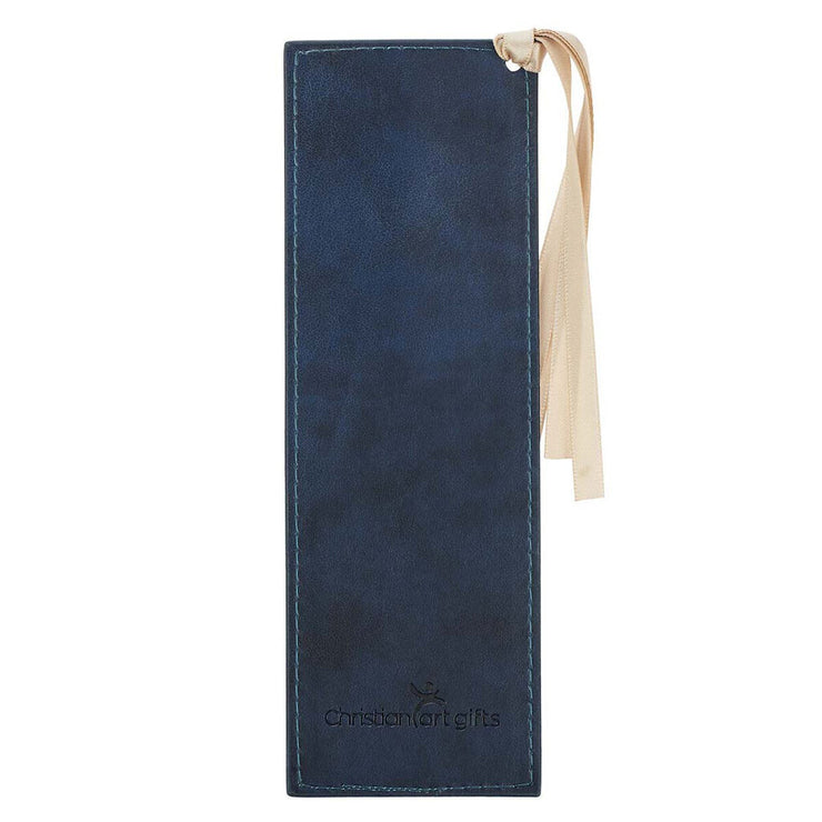 Strength & Dignity Grey Faux Leather Bookmark - Romans 8:28