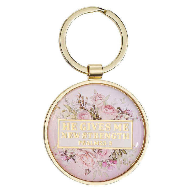 He Gives Me New Strength Keyring KMO096