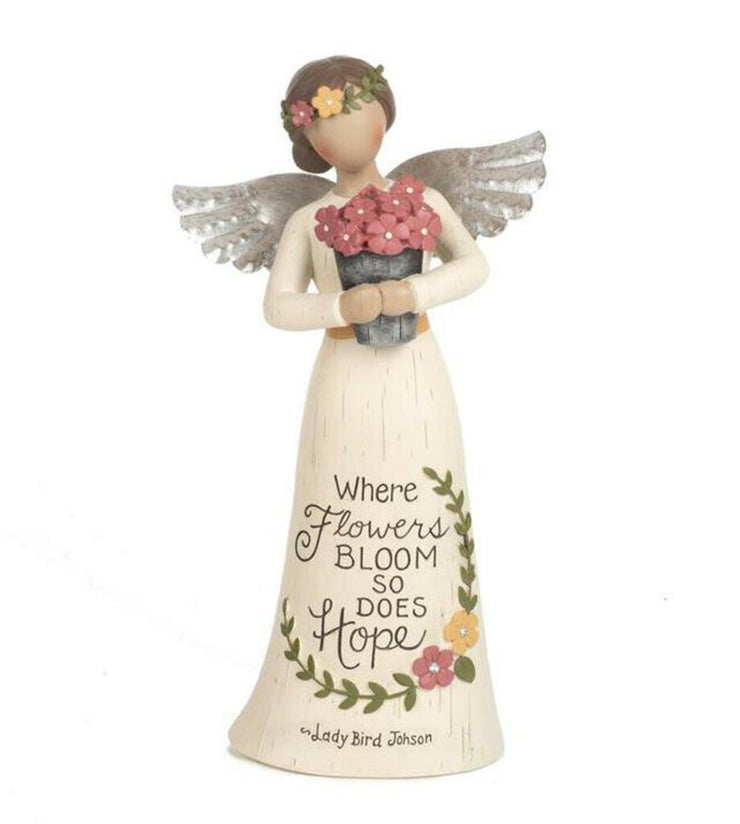 "Where Flowers Bloom" Angel - Resin Figurine