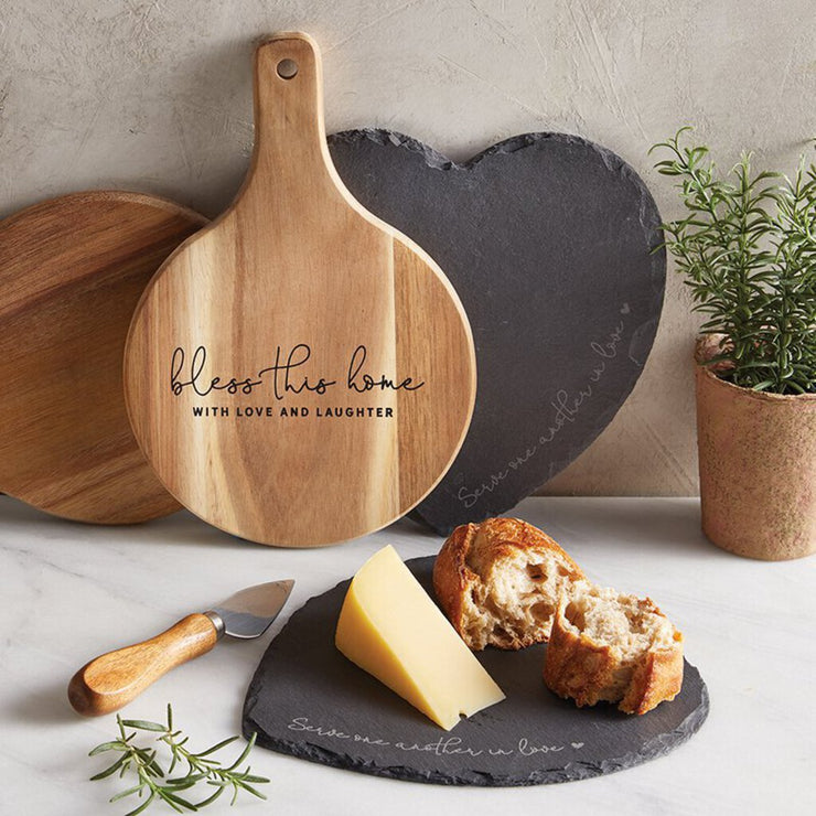 Wood Cheese Serving Board - Bless This Home G2041