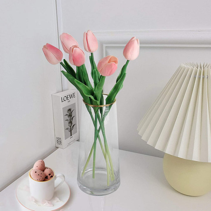 Real Touch Faux Pink 14" Tulips