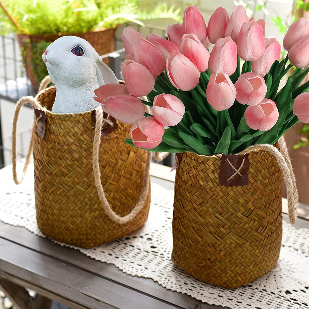 Real Touch Faux Pink 14" Tulips