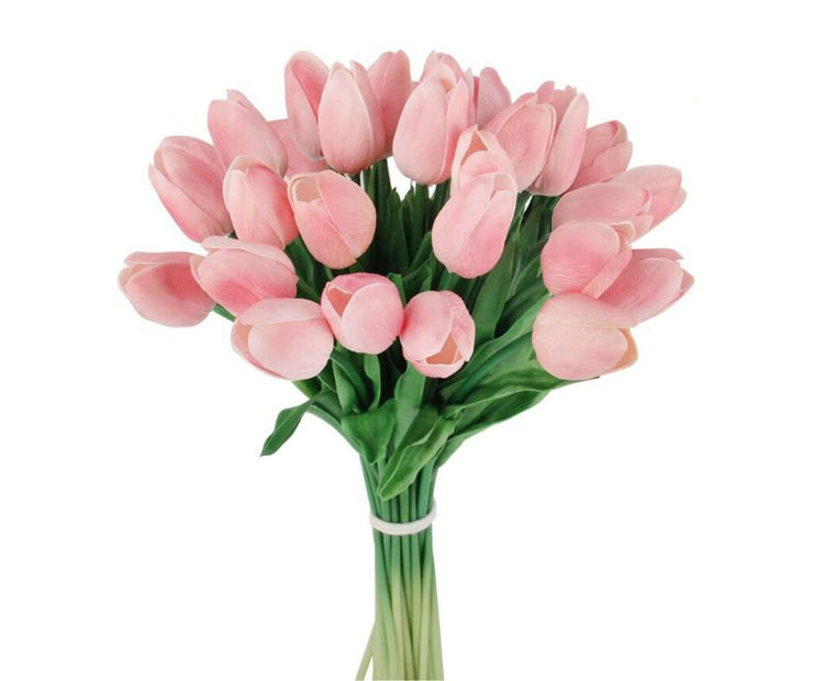 Real Touch Faux Pink 14" Tulips