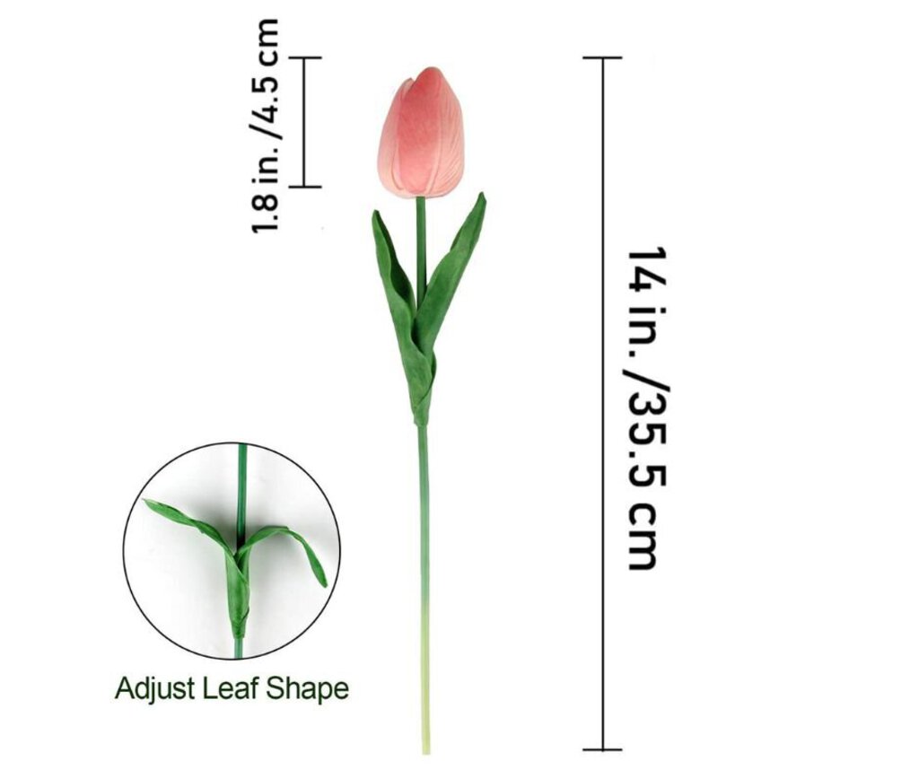 Real Touch Faux Pink 14" Tulips