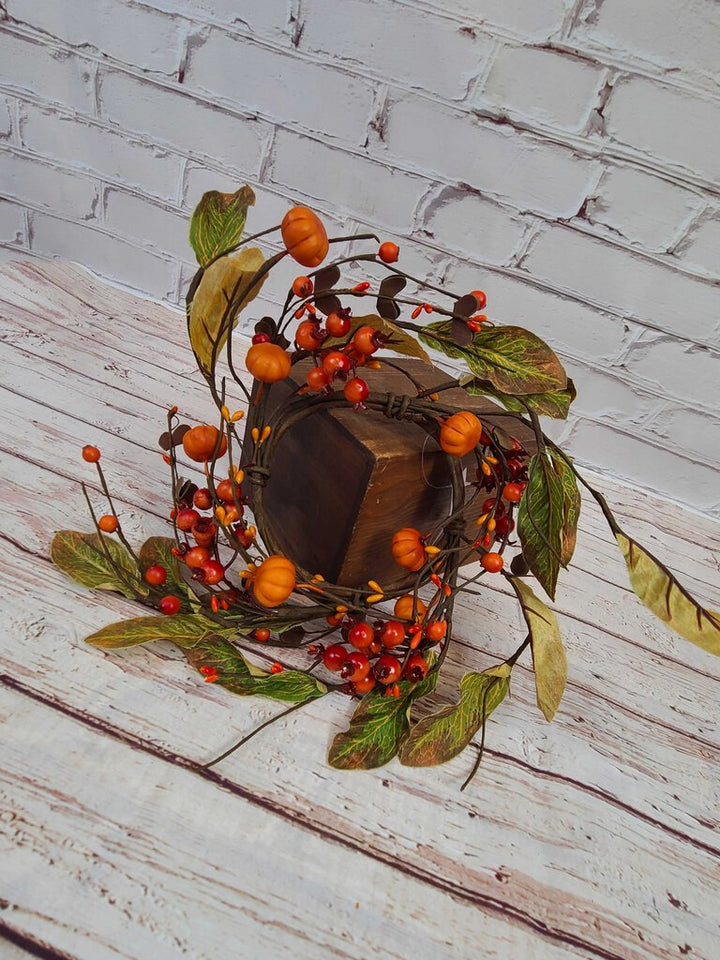 Fall 4.5" Mini Pumpkin Candle Ring 61172