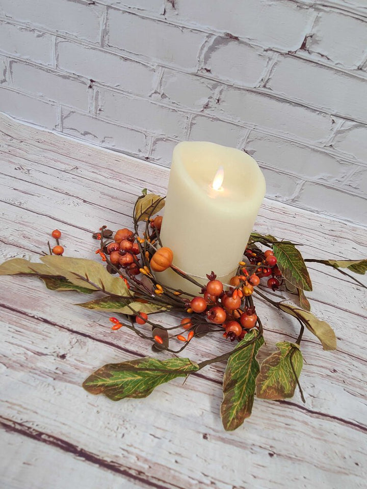 Fall 4.5" Mini Pumpkin Candle Ring 61172
